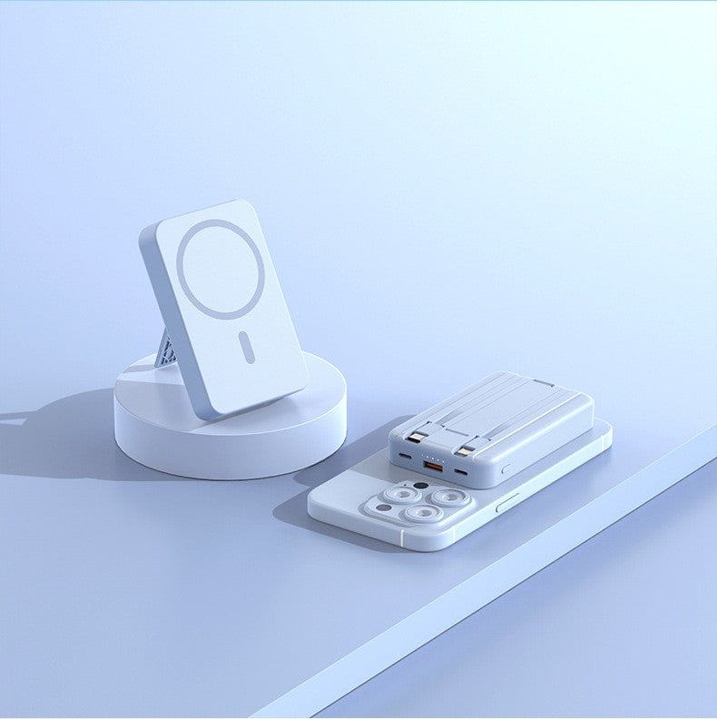 Banco de potência móvel de absorção magnética de carregamento rápido sem fio trê