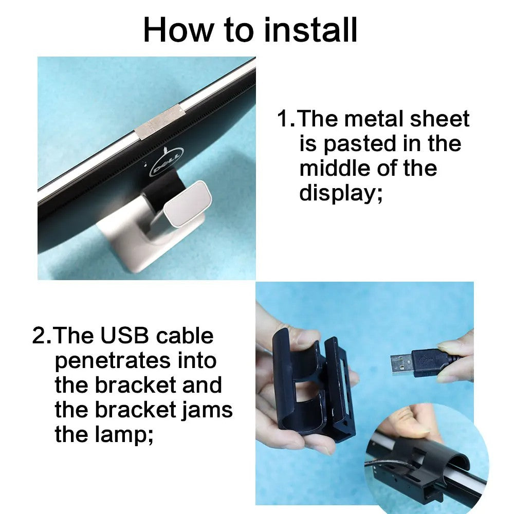 Barra de luz led para tela de computador, iluminação rgb, 44cm, suspensão, rgb,