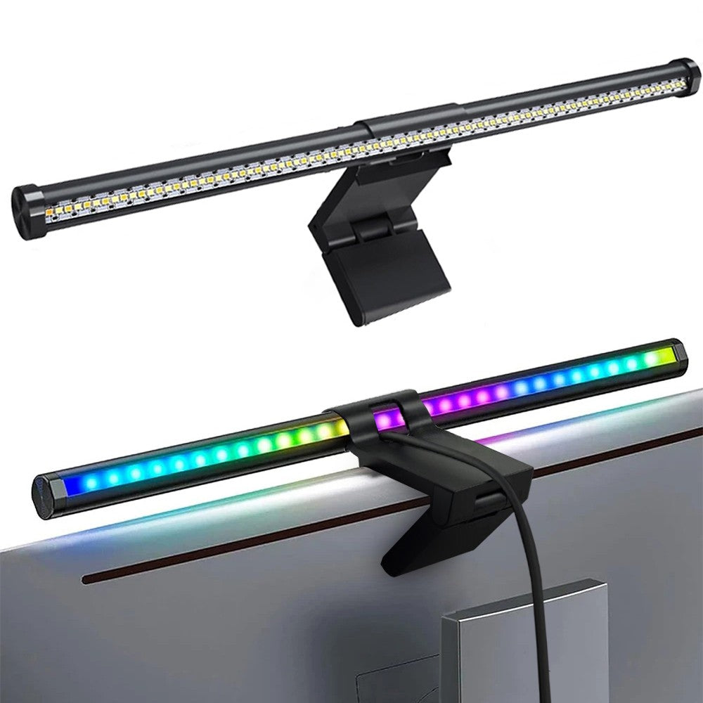 Barra de luz led para tela de computador, iluminação rgb, 44cm, suspensão, rgb,