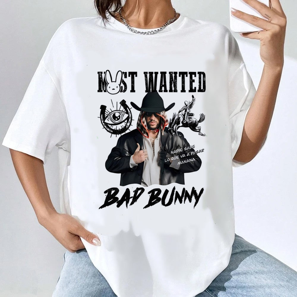 Bad bunny tour 2024 camiseta adolescente gótico harajuku clássico vintage 80s ca