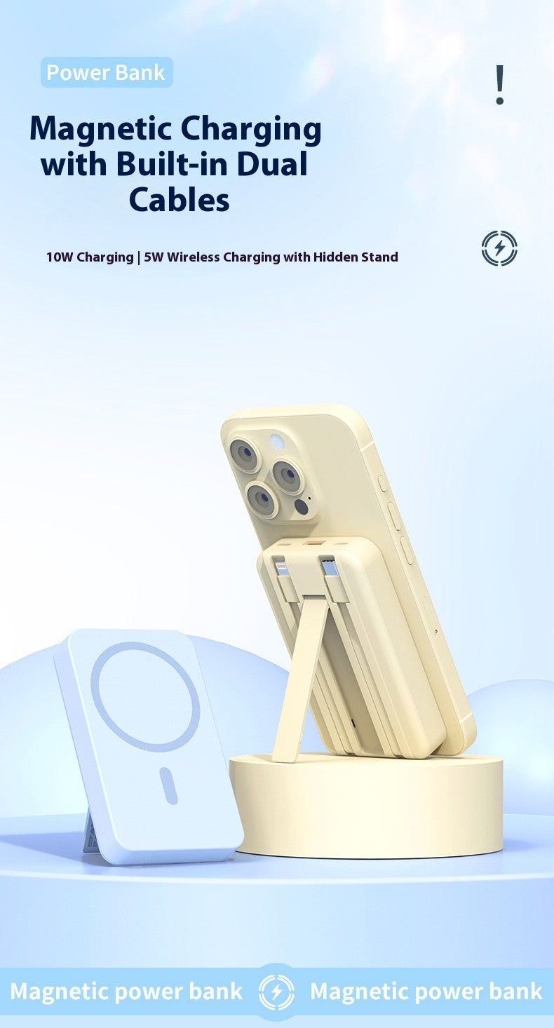 Banco de potência móvel de absorção magnética de carregamento rápido sem fio trê