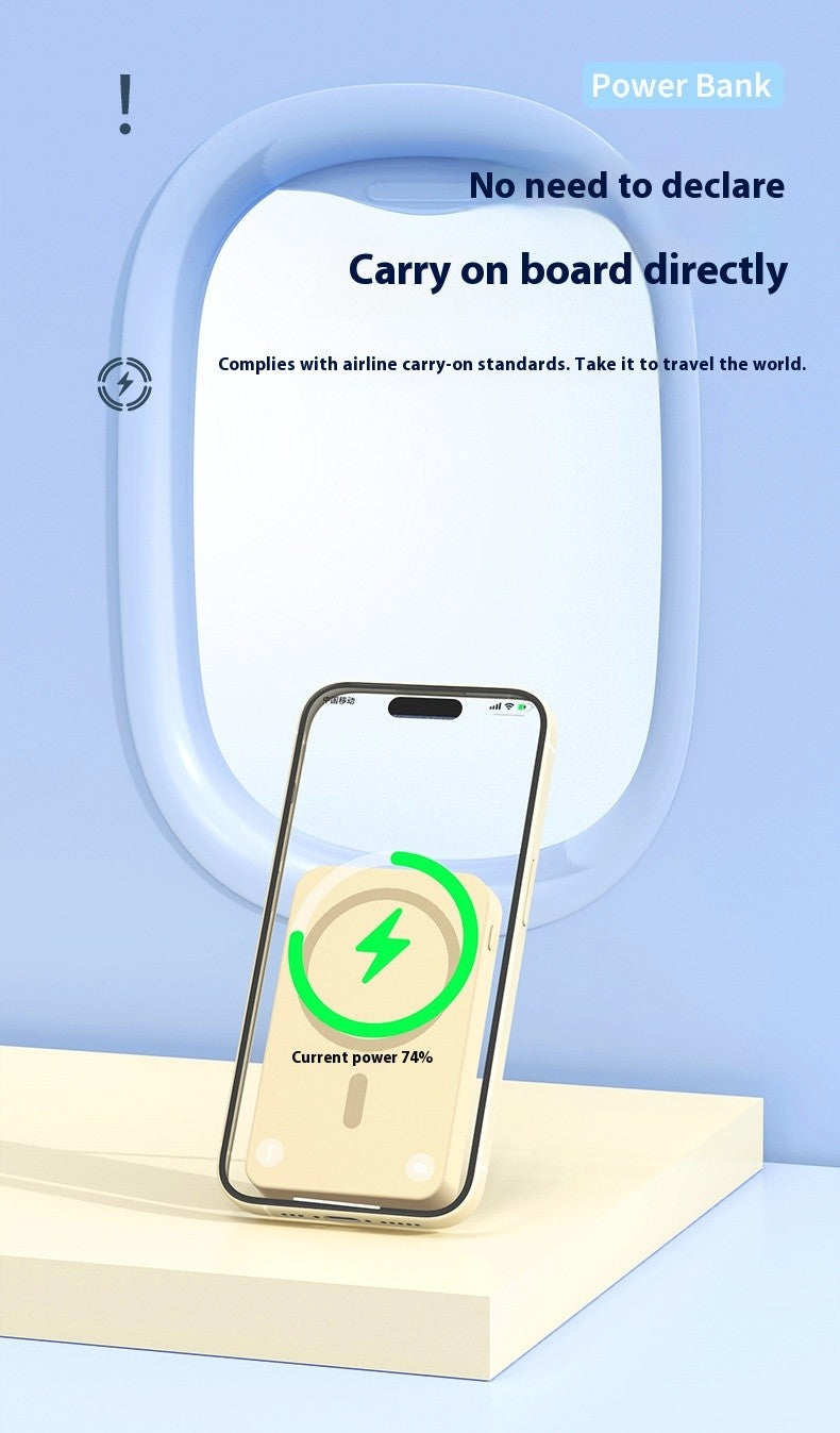 Banco de potência móvel de absorção magnética de carregamento rápido sem fio trê