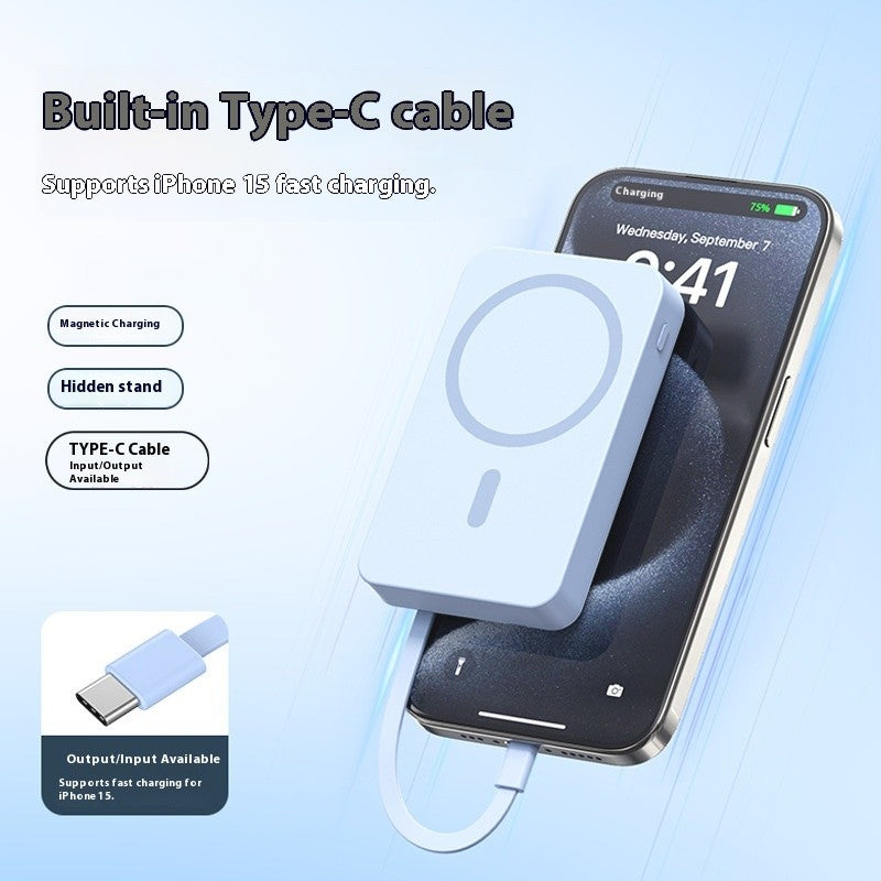 Banco de potência móvel de absorção magnética de carregamento rápido sem fio trê