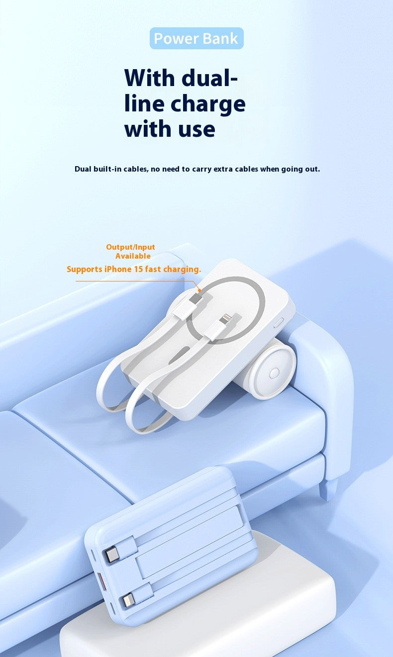 Banco de potência móvel de absorção magnética de carregamento rápido sem fio trê