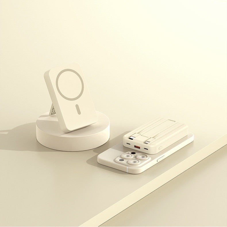 Banco de potência móvel de absorção magnética de carregamento rápido sem fio trê