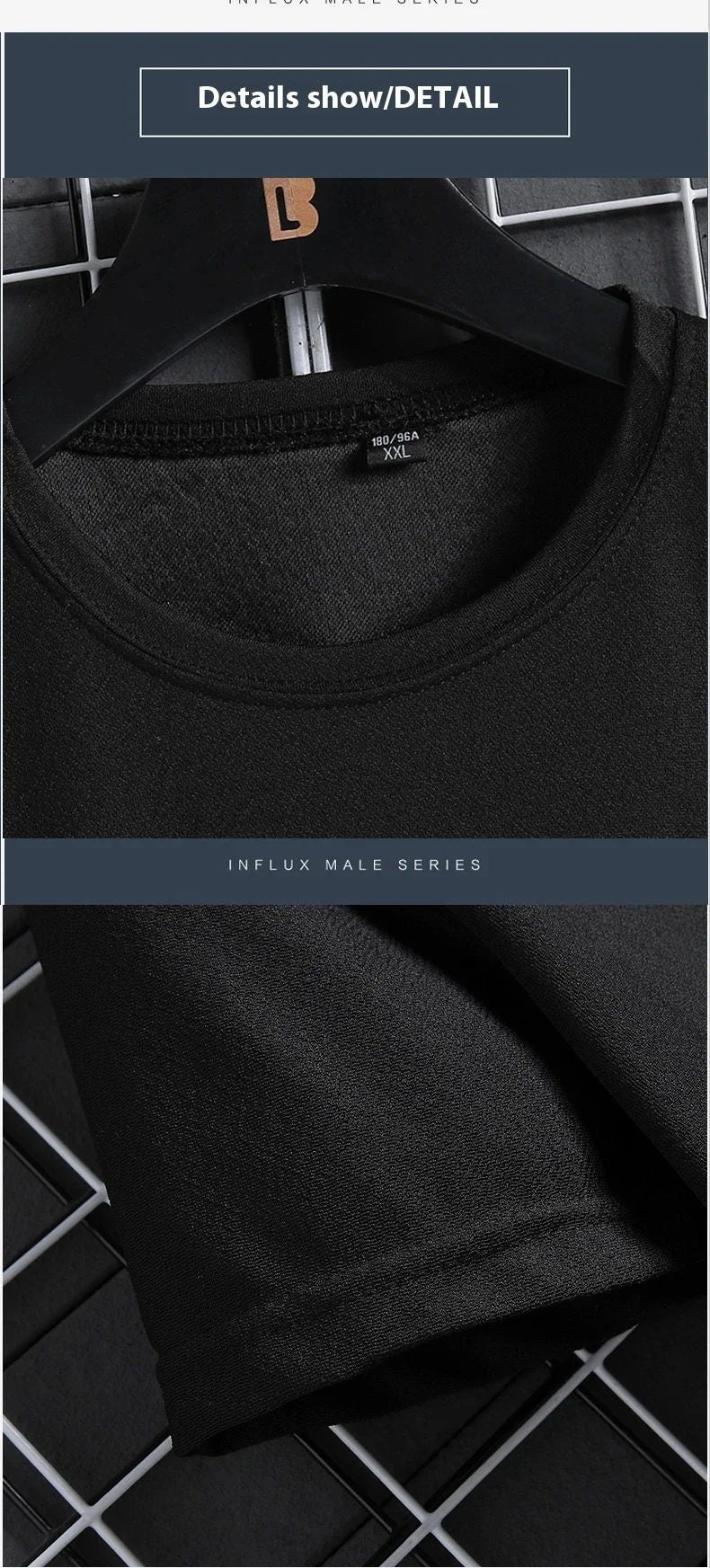 2025 nova tendência da moda masculina verão conjunto de camiseta de manga curta,