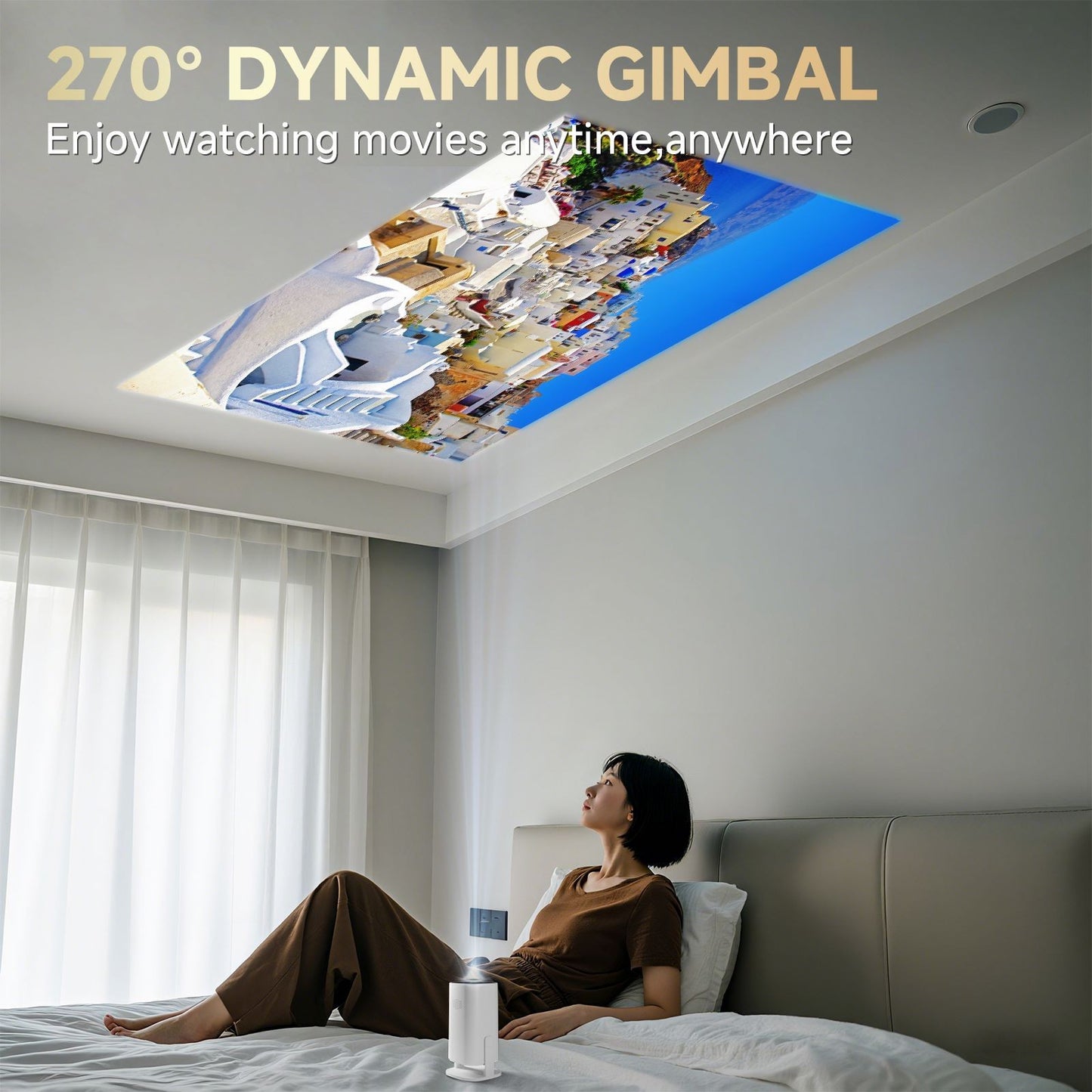 P30PRO Android 14 Mini Projetor Inteligente WiFi6 BT 5.0 Suporte 4K 1280*720P Su