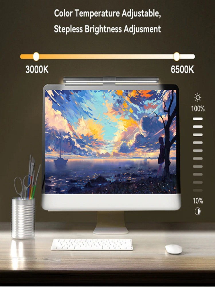 Barra de luz led para tela de computador, iluminação rgb, 44cm, suspensão, rgb,