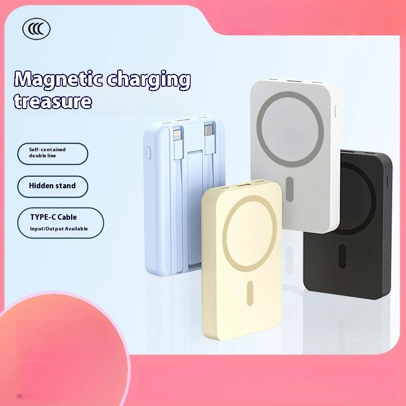Banco de potência móvel de absorção magnética de carregamento rápido sem fio trê