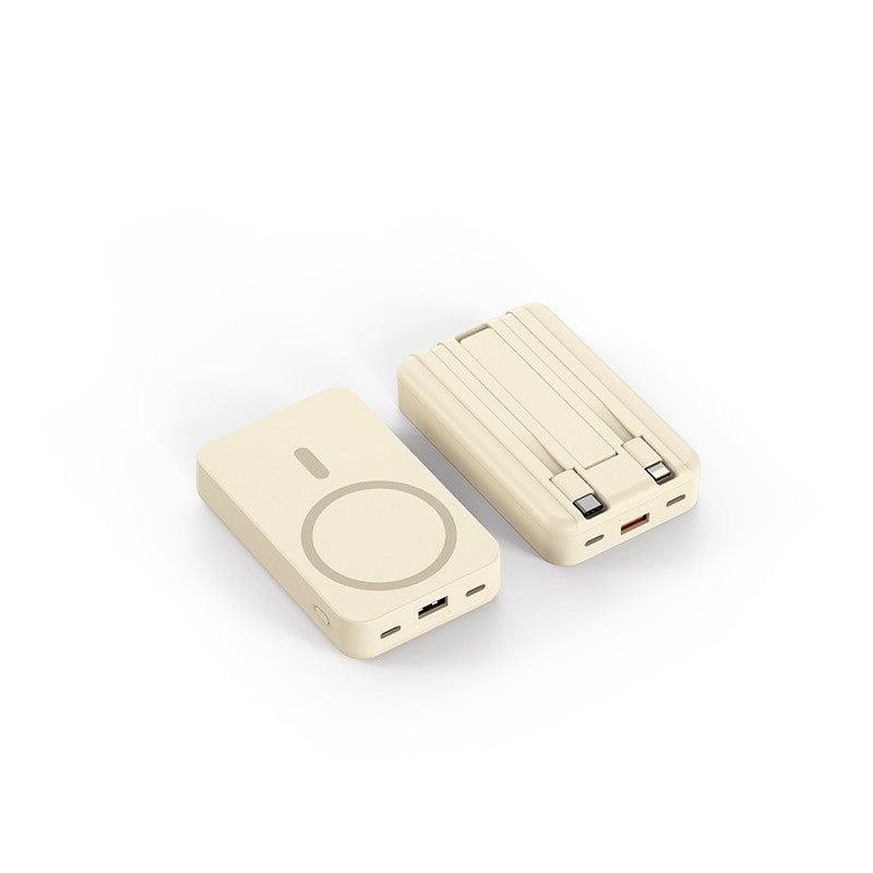 Banco de potência móvel de absorção magnética de carregamento rápido sem fio trê