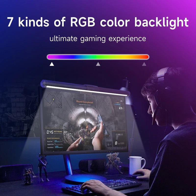 Barra de luz led para tela de computador, iluminação rgb, 44cm, suspensão, rgb,